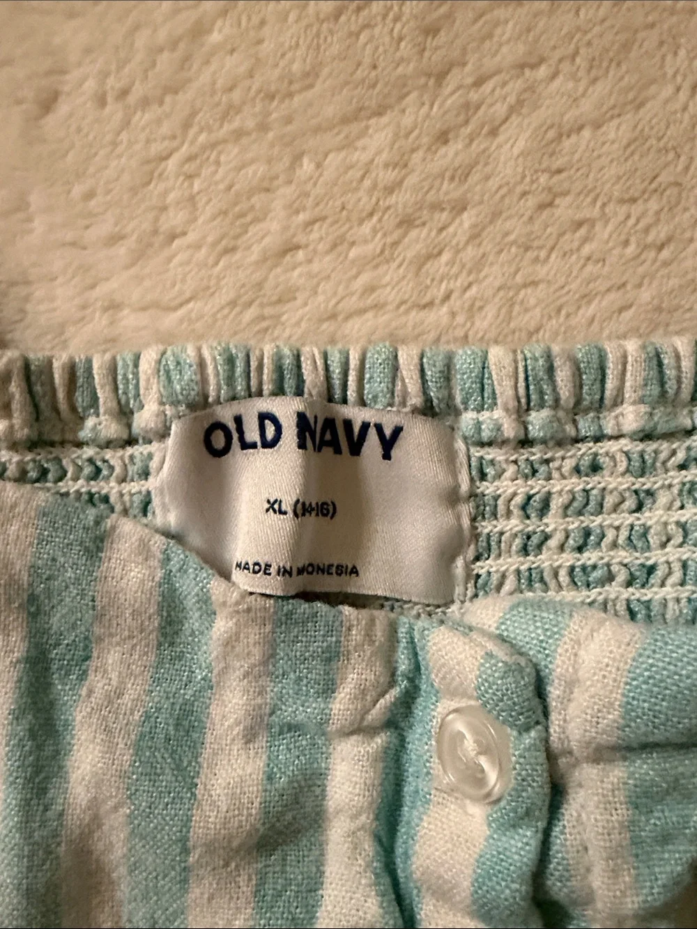 Old Navy Blue & White Striped Girls Romper